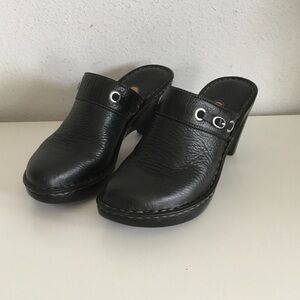 Born Black Leather Women's Mules/Clogs